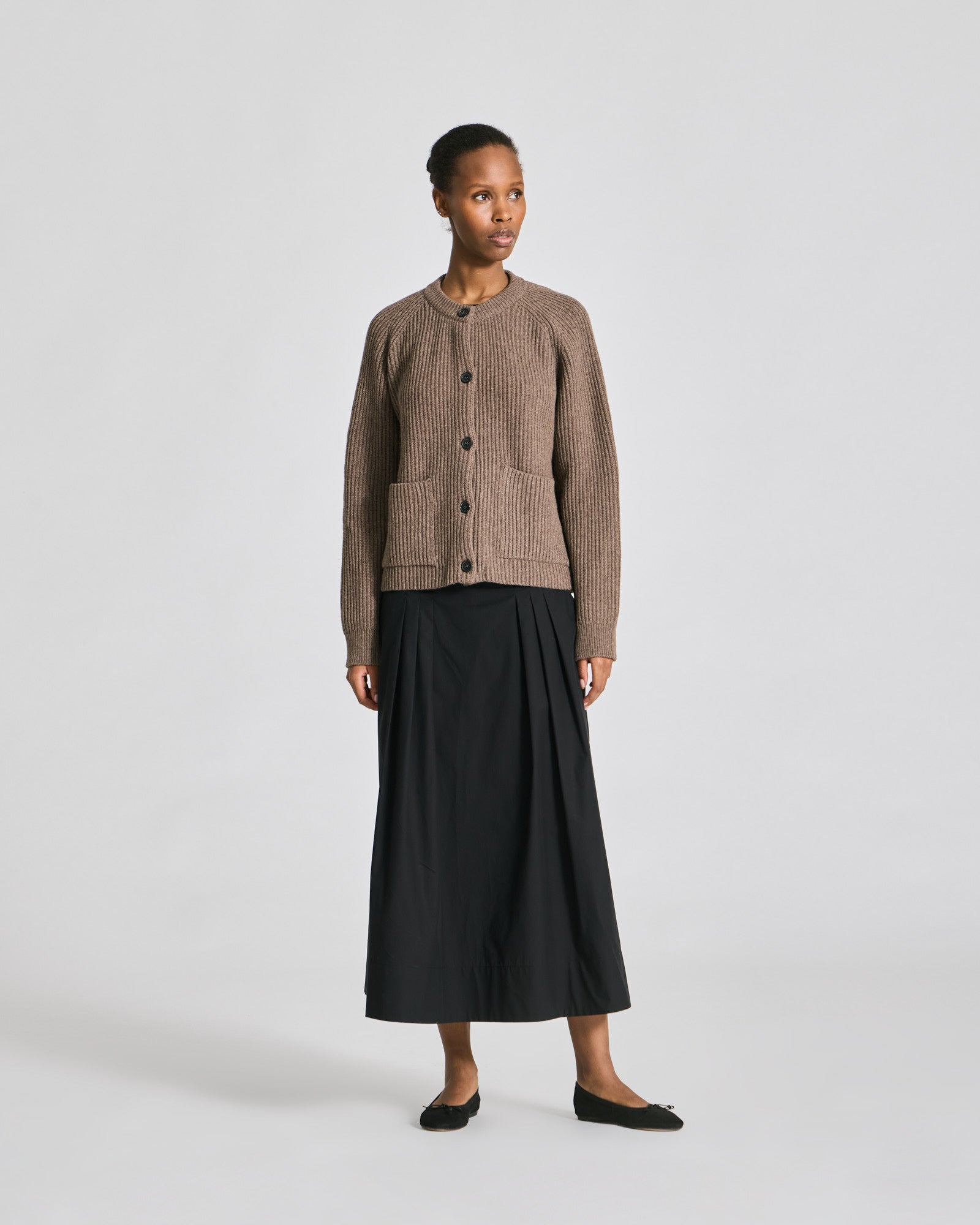 GAI+LISVA Augusta L/S Cardigan Lambswool Knit GOTS Lambswool l Knitwear 756 Mole Melangé