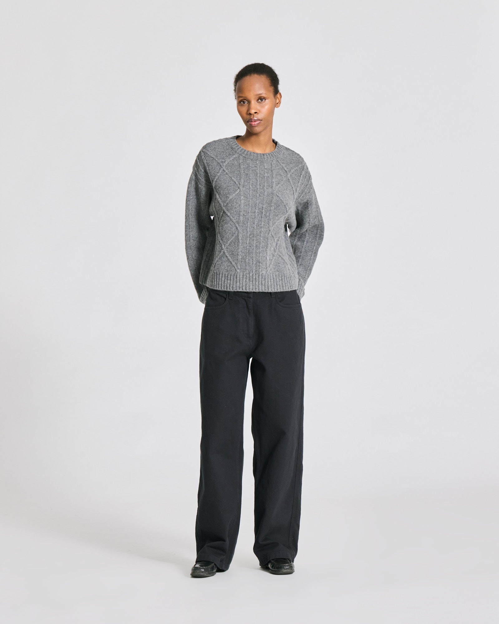 GAI+LISVA Carina L/S Pullover Lambswool Knit GOTS Lambswool l Knitwear 631 Grafitti Grey Melangé