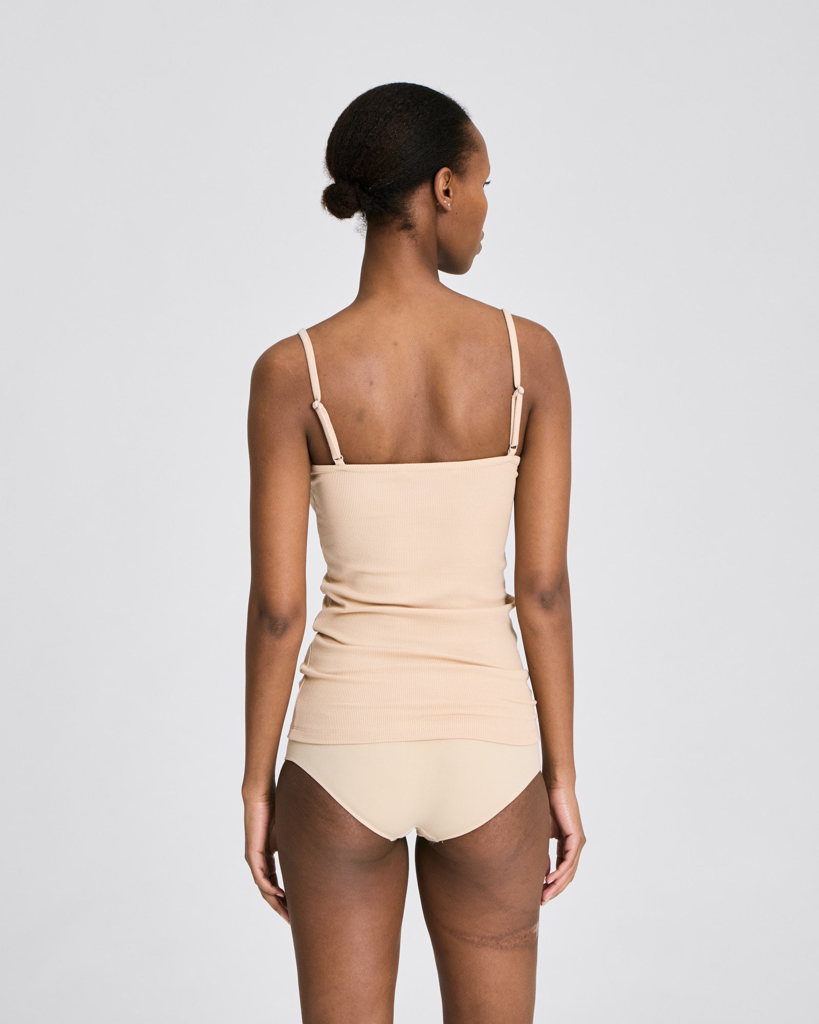 GAI+LISVA Cecilie Viscose Stretchable Strap Top 2x2 Rib Tops & T-shirts 763 Oat