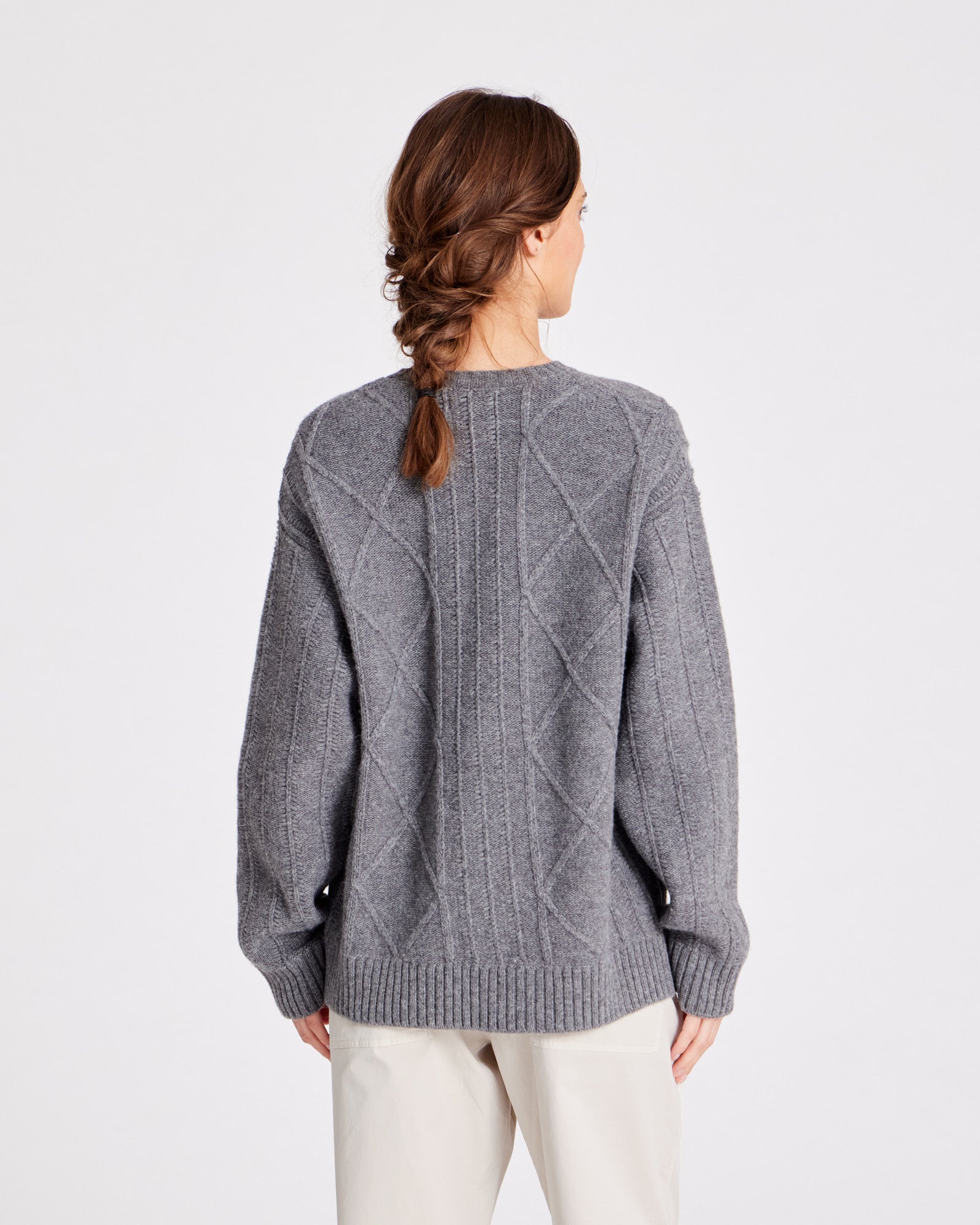 GAI+LISVA Clara Lammwoll-Strickjacke Knit 631 Grafitti Grey Melangé