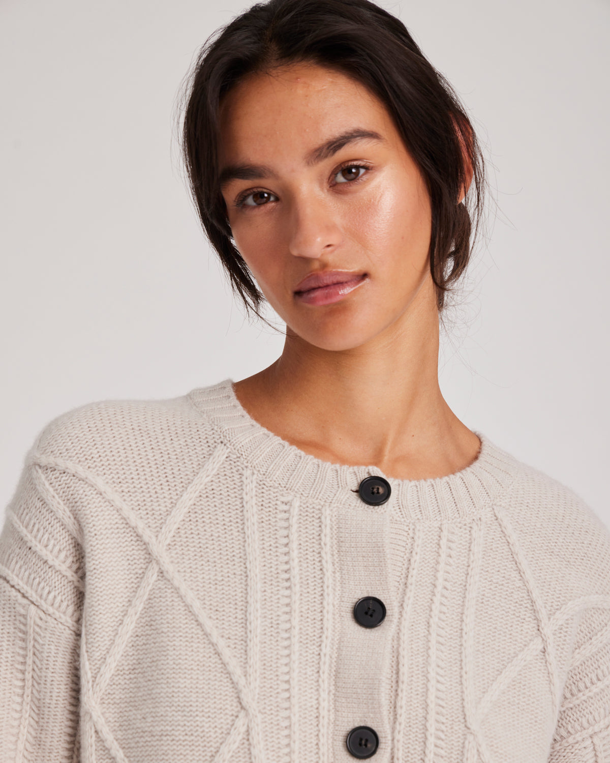 GAI+LISVA Clara Lammwoll-Strickjacke Knit 826 Island Fossil