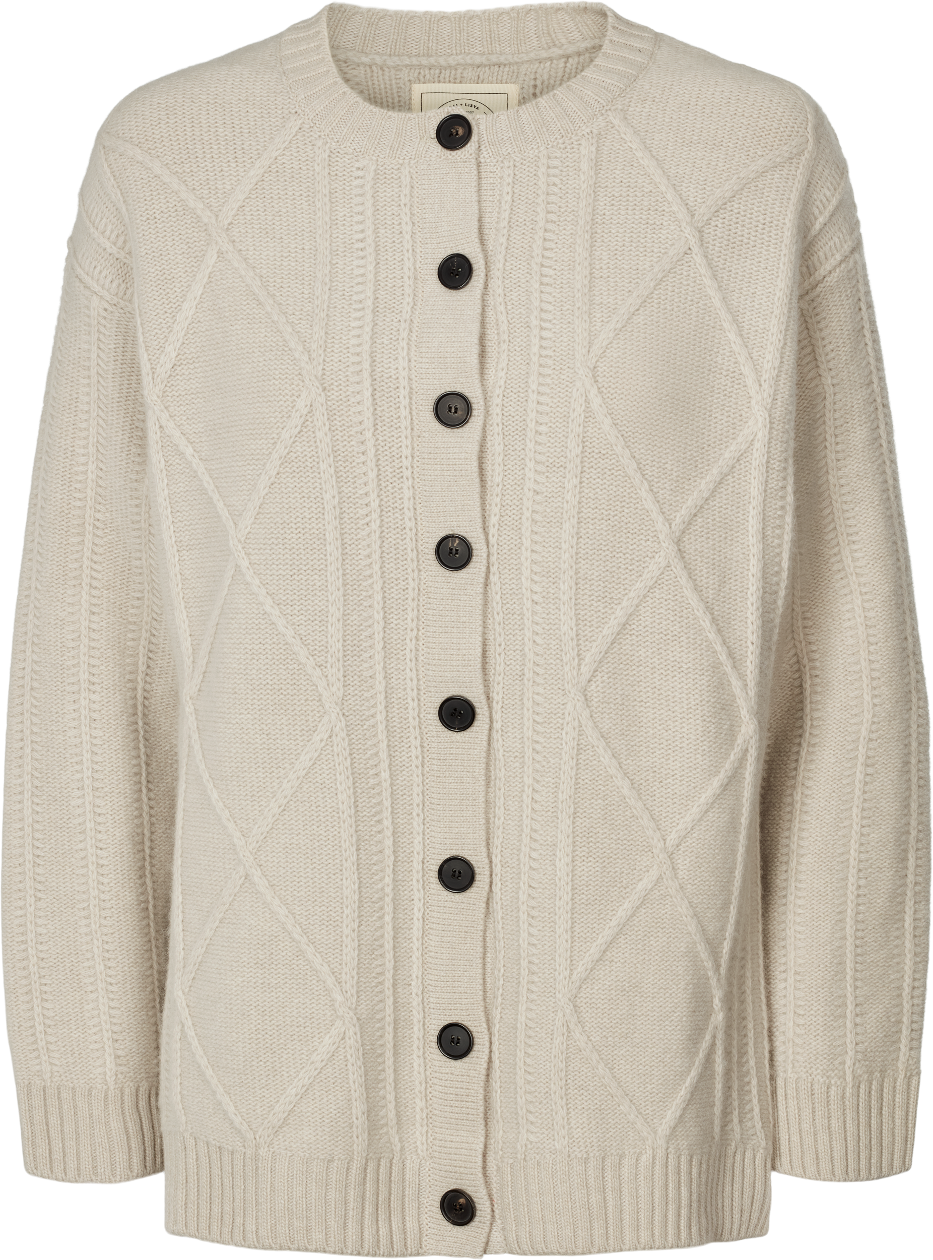 GAI+LISVA Clara Lammwoll-Strickjacke Knit 826 Island Fossil