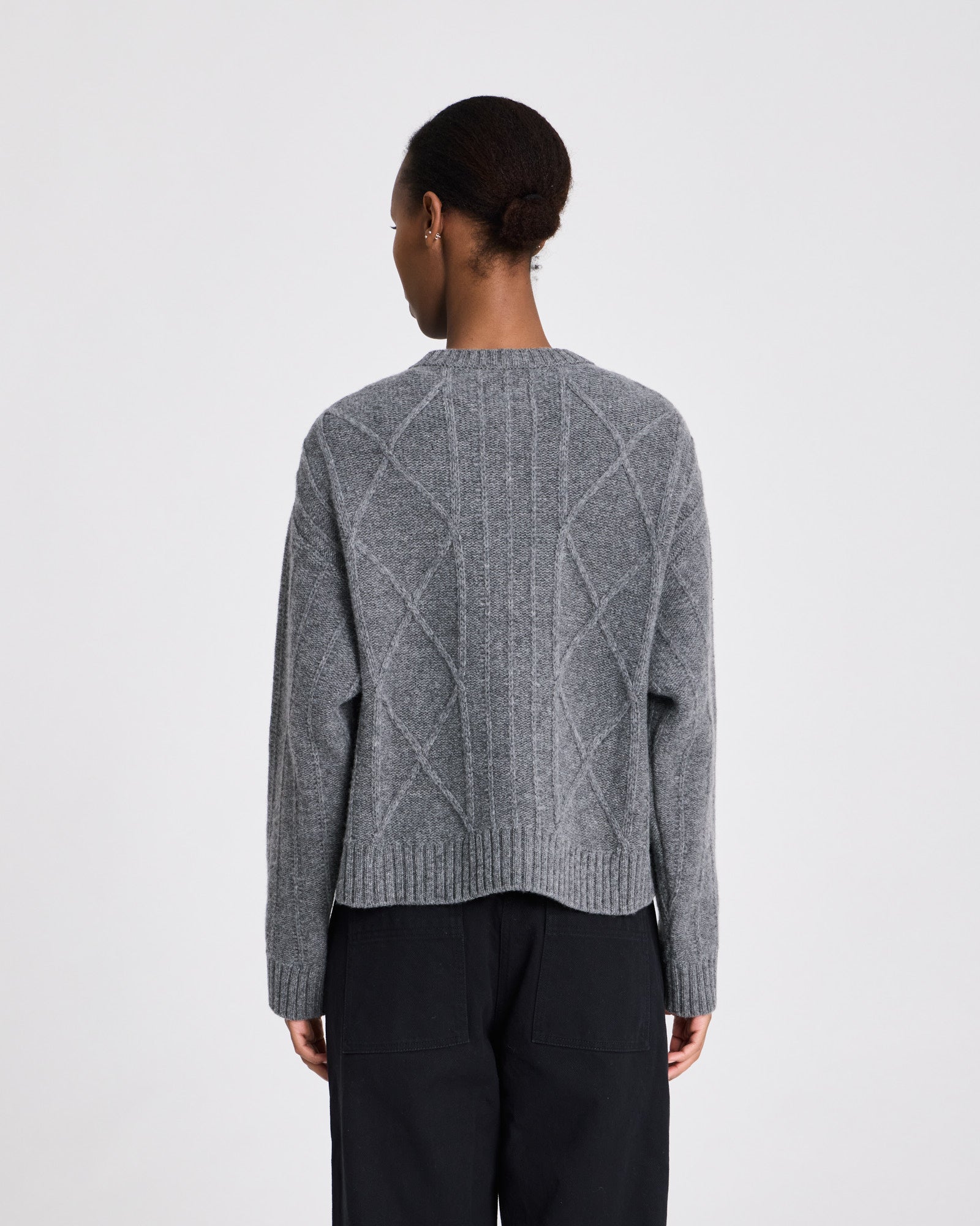 GAI+LISVA Cornelia L/S Cardigan Lambswool Knit GOTS Lambswool l Knitwear 631 Grafitti Grey Melangé
