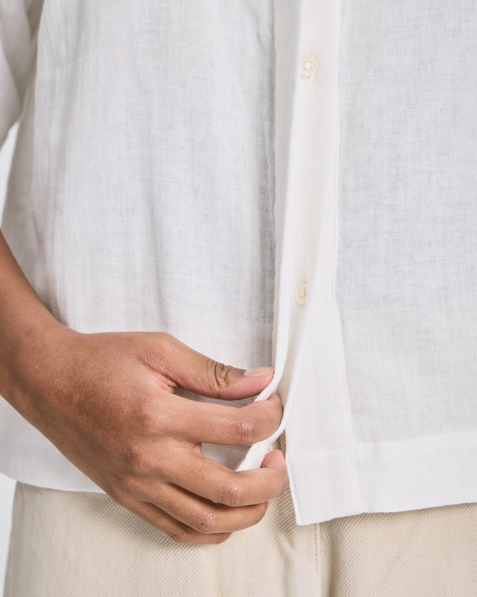 GAI+LISVA Elona S/S Double Cloth Shirt GOTS Shirts & Blouses 124 Whisper White