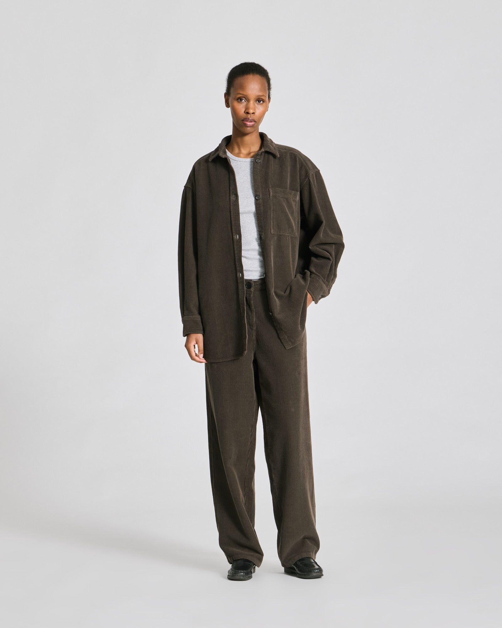 GAI+LISVA Else L/S Cotton Corduroy Shirt Shirts & Blouses 651 Black Olive