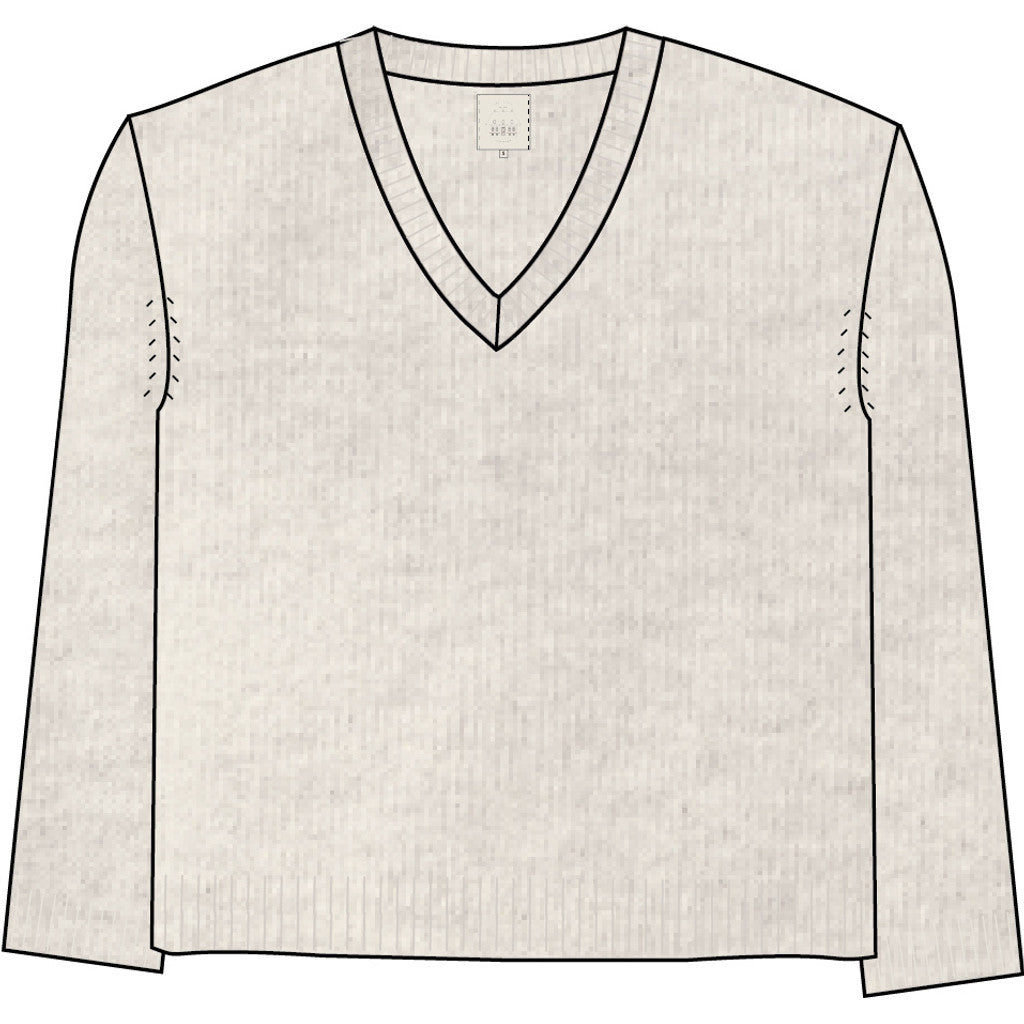 GAI+LISVA Elvira Lambswool V-neck Knit GOTS Lambswool l Knitwear 826 Island Fossil