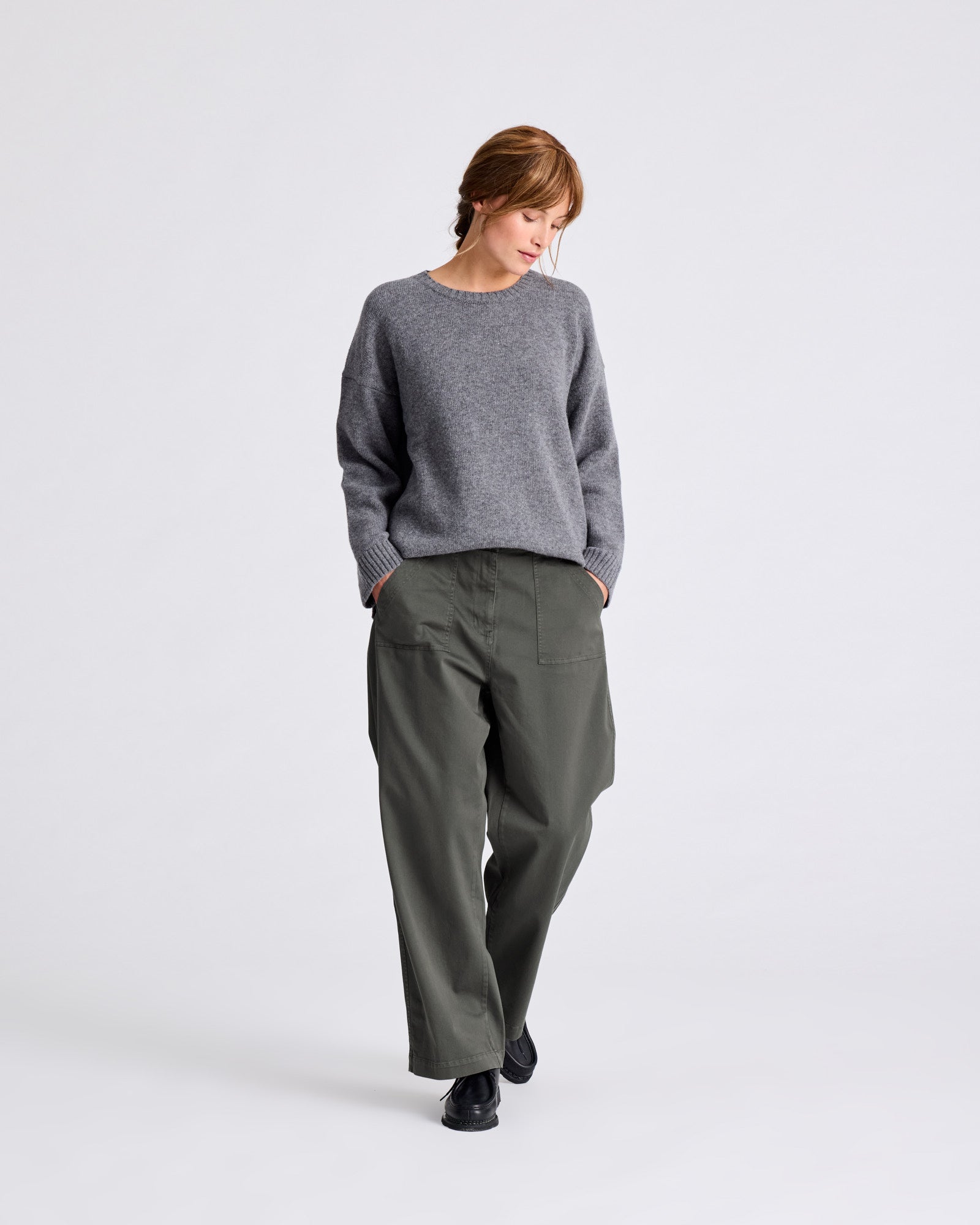 GAI+LISVA Emely Lambswool Knit GOTS Lambswool l Knitwear 631 Grafitti Grey Melangé
