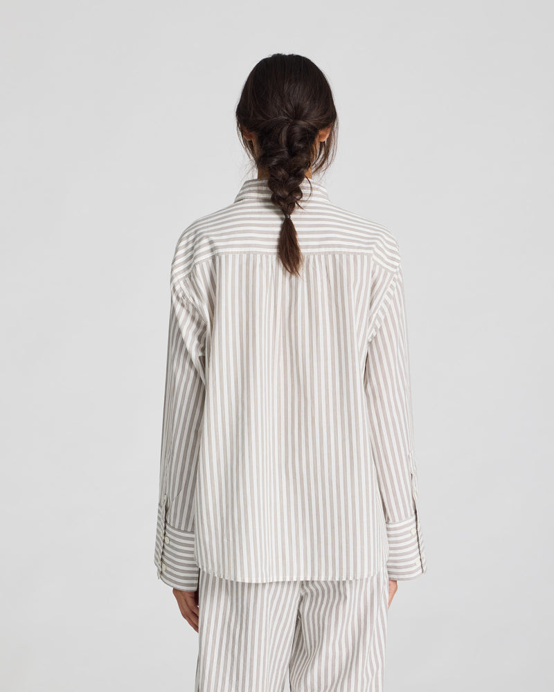 GAI+LISVA Flora Shirt yarn dyed Shirt 856 White/ Kangaroo