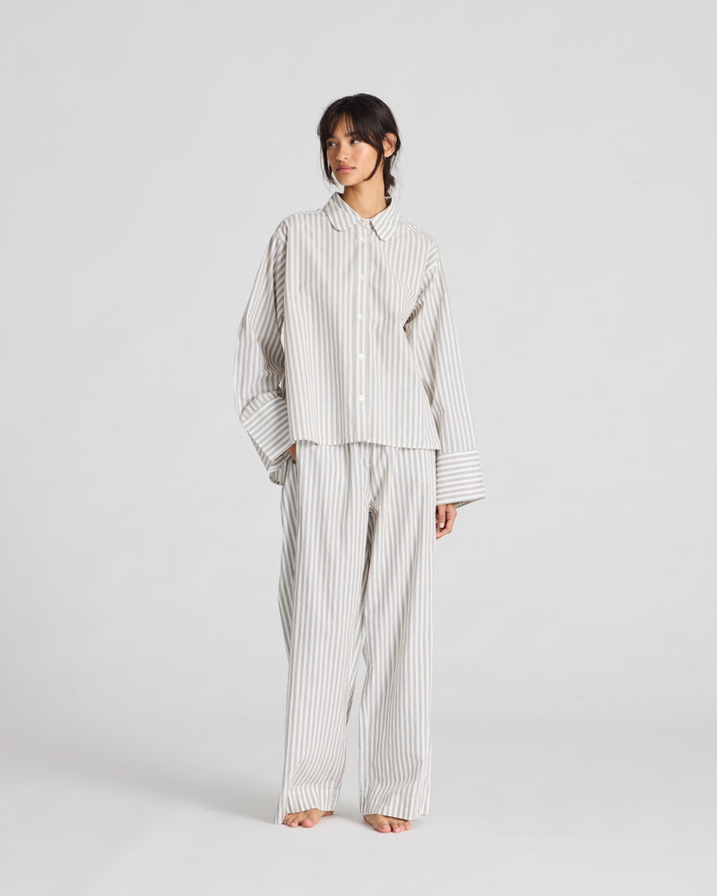 GAI+LISVA Flora Shirt yarn dyed Shirt 856 White/ Kangaroo