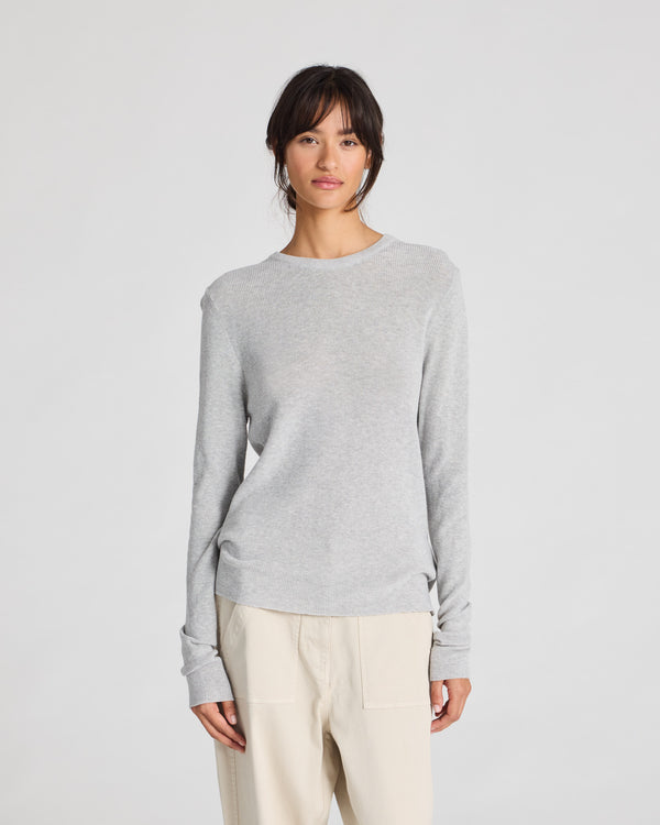 GAI+LISVA Freja L/S Knit GOTS 243975 Knit 601 Light Grey Melange