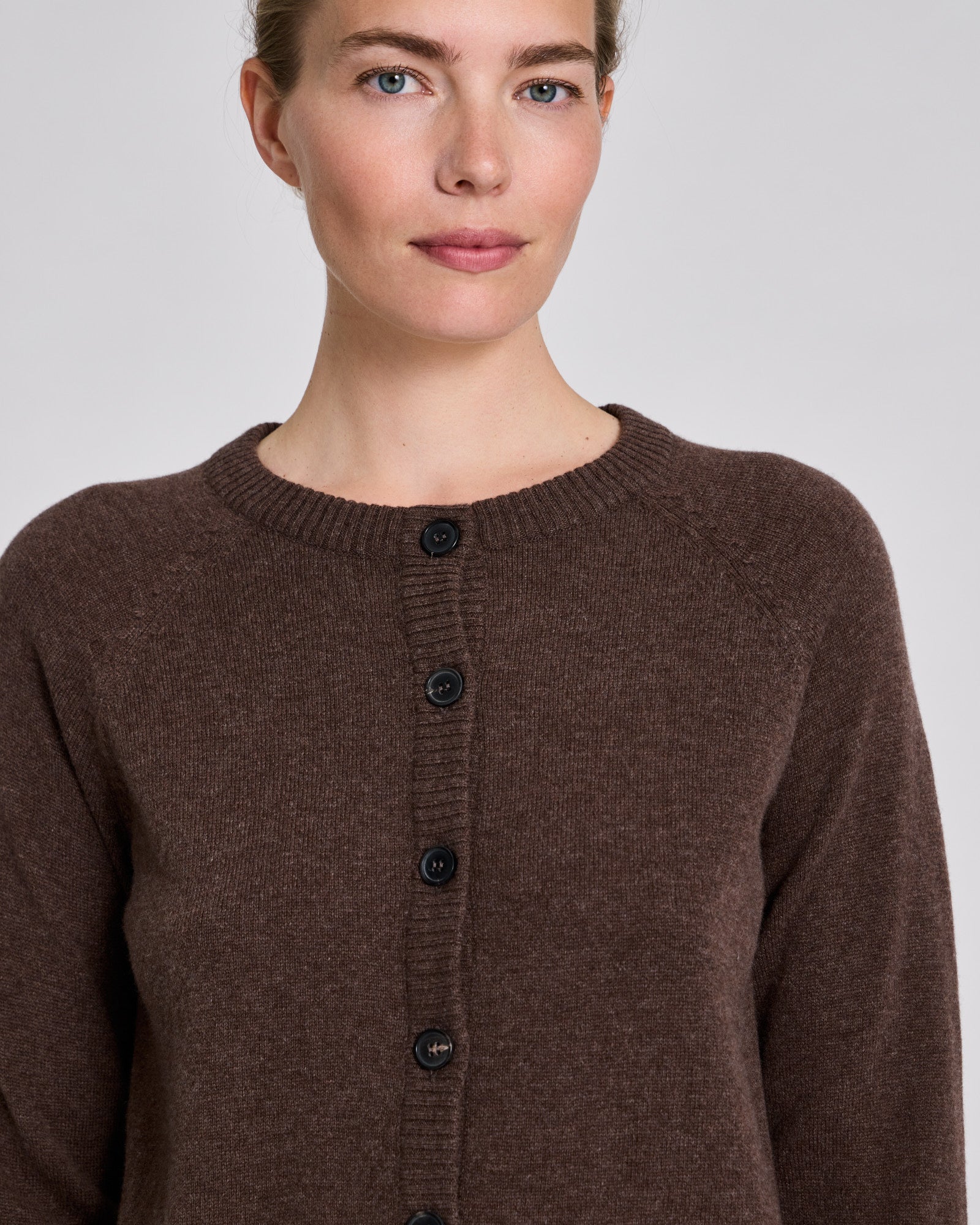 GAI+LISVA Gry L/S Cardigan Lambswool Knit Lambswool l Knitwear 676 Major Brown