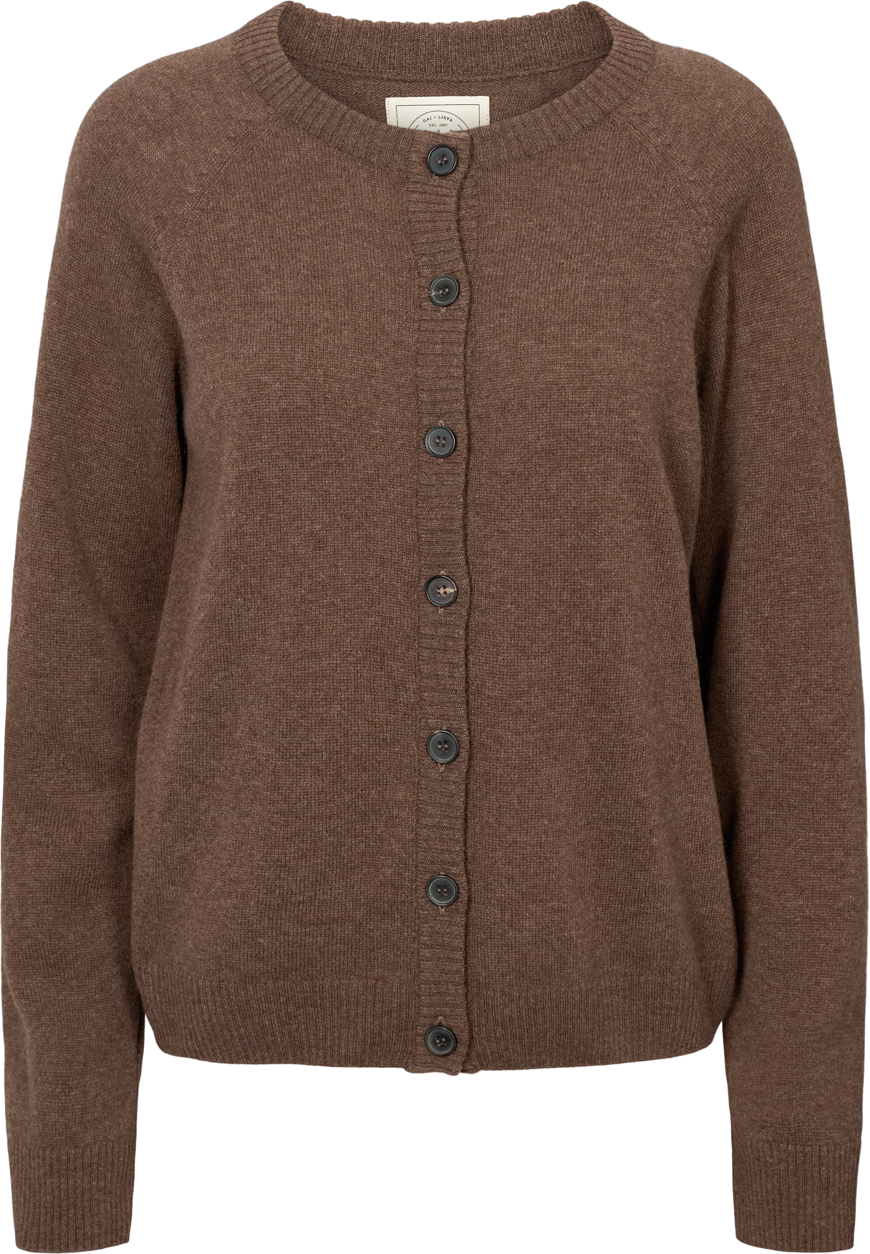 GAI+LISVA Gry L/S Cardigan Lambswool Knit Lambswool l Knitwear 676 Major Brown