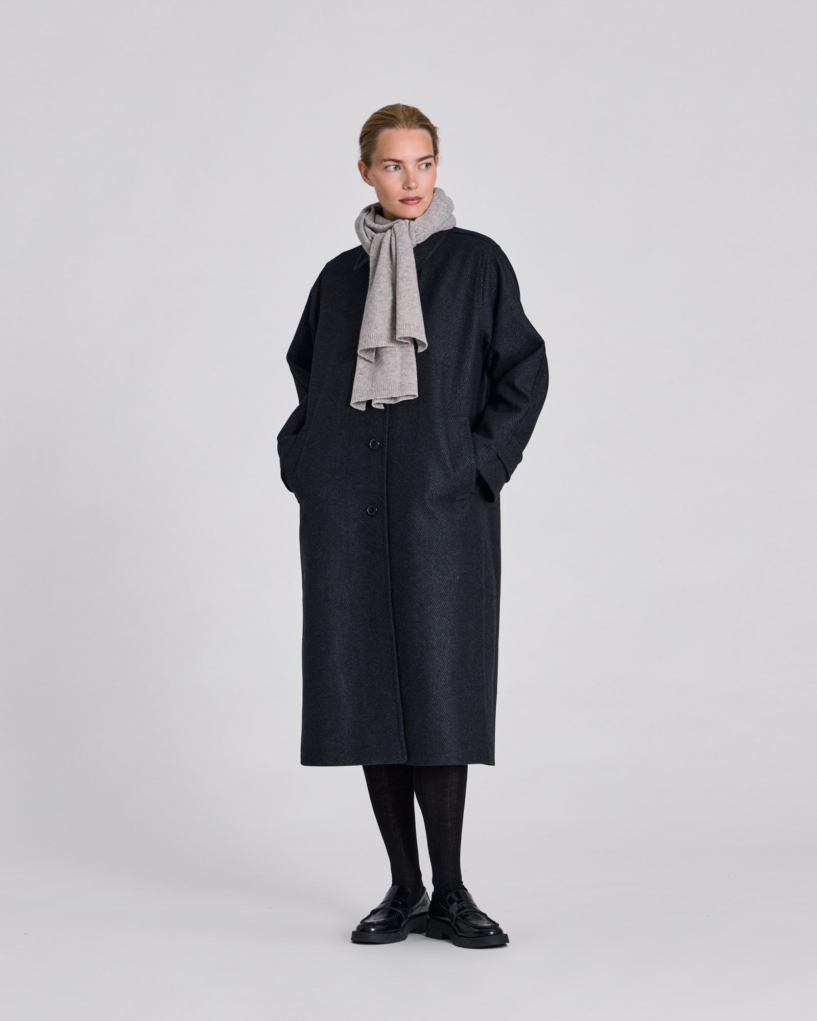 GAI+LISVA Gunvor Lambswool Knit Scarf Lambswool l Knitwear 173 Stone Grey Melangé