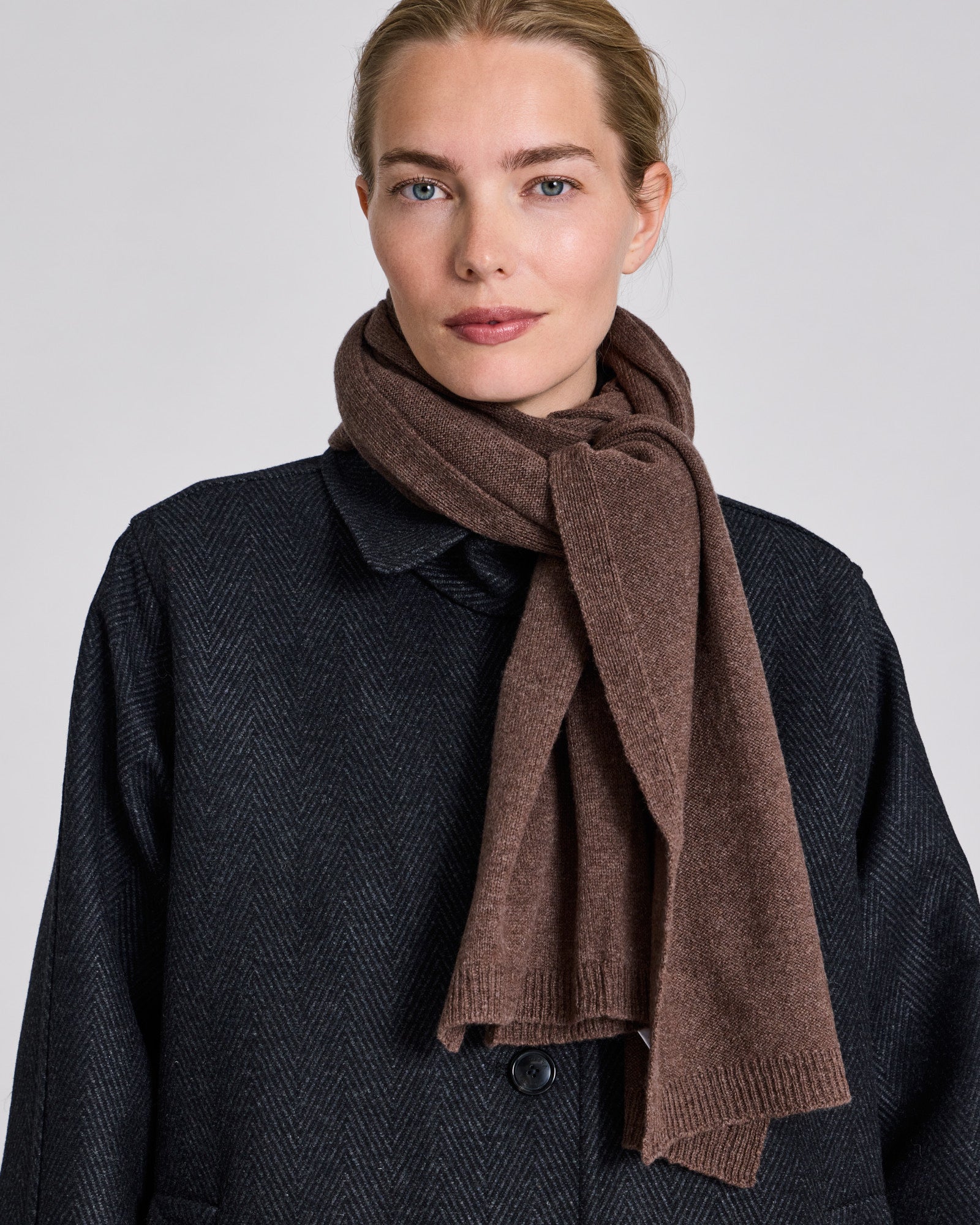 GAI+LISVA Gunvor Lambswool Knit Scarf Lambswool l Knitwear 676 Major Brown