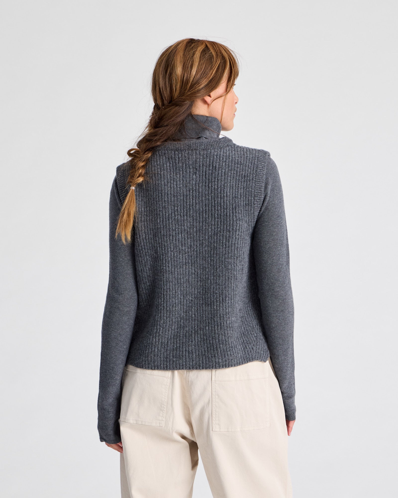 GAI+LISVA Hedvig Neck Piece Lambswool GOTS Lambswool l Knitwear 631 Grafitti Grey Melangé