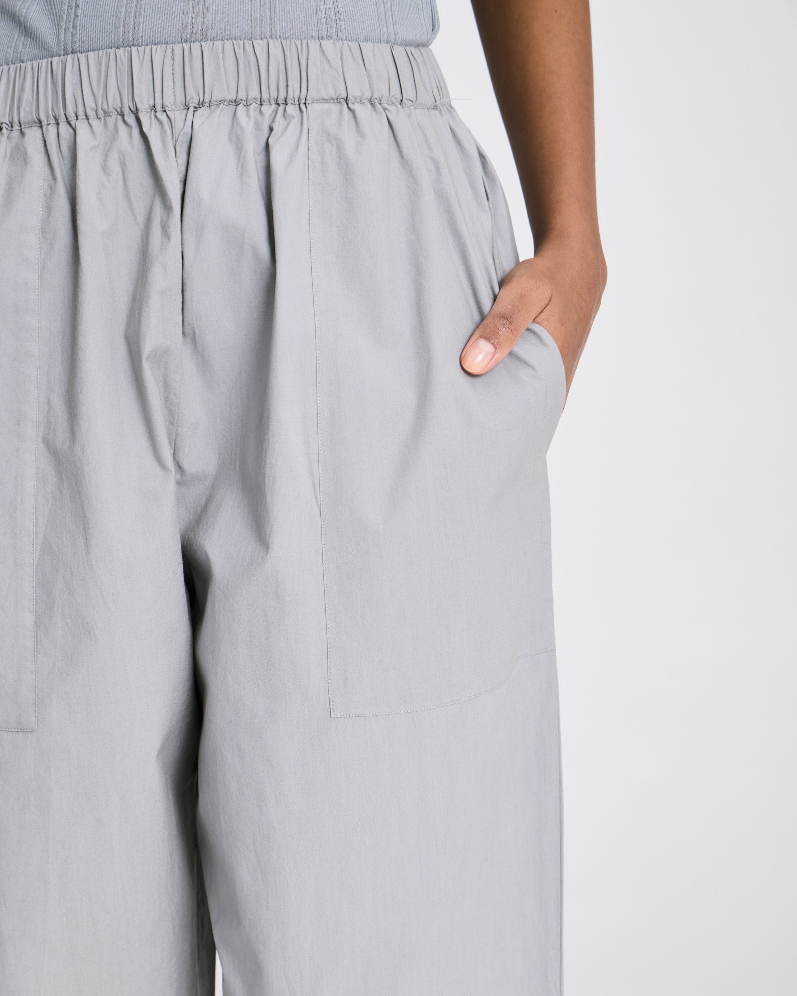 GAI+LISVA Jasmin Poplin Pants GOTS Trousers & Shorts 701 Monument