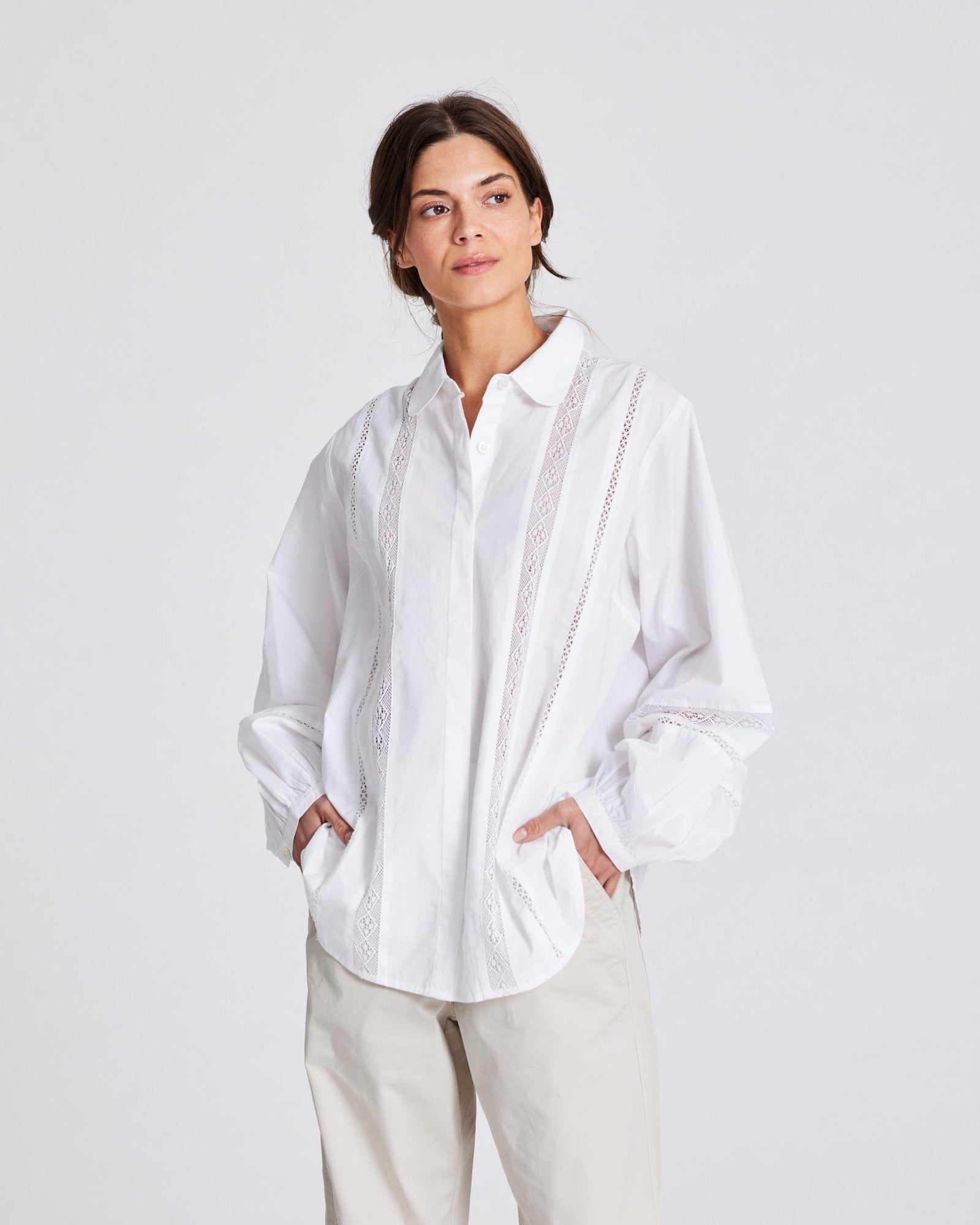 GAI+LISVA Jessica Shirt Cotton Poplin Shirt 100 White