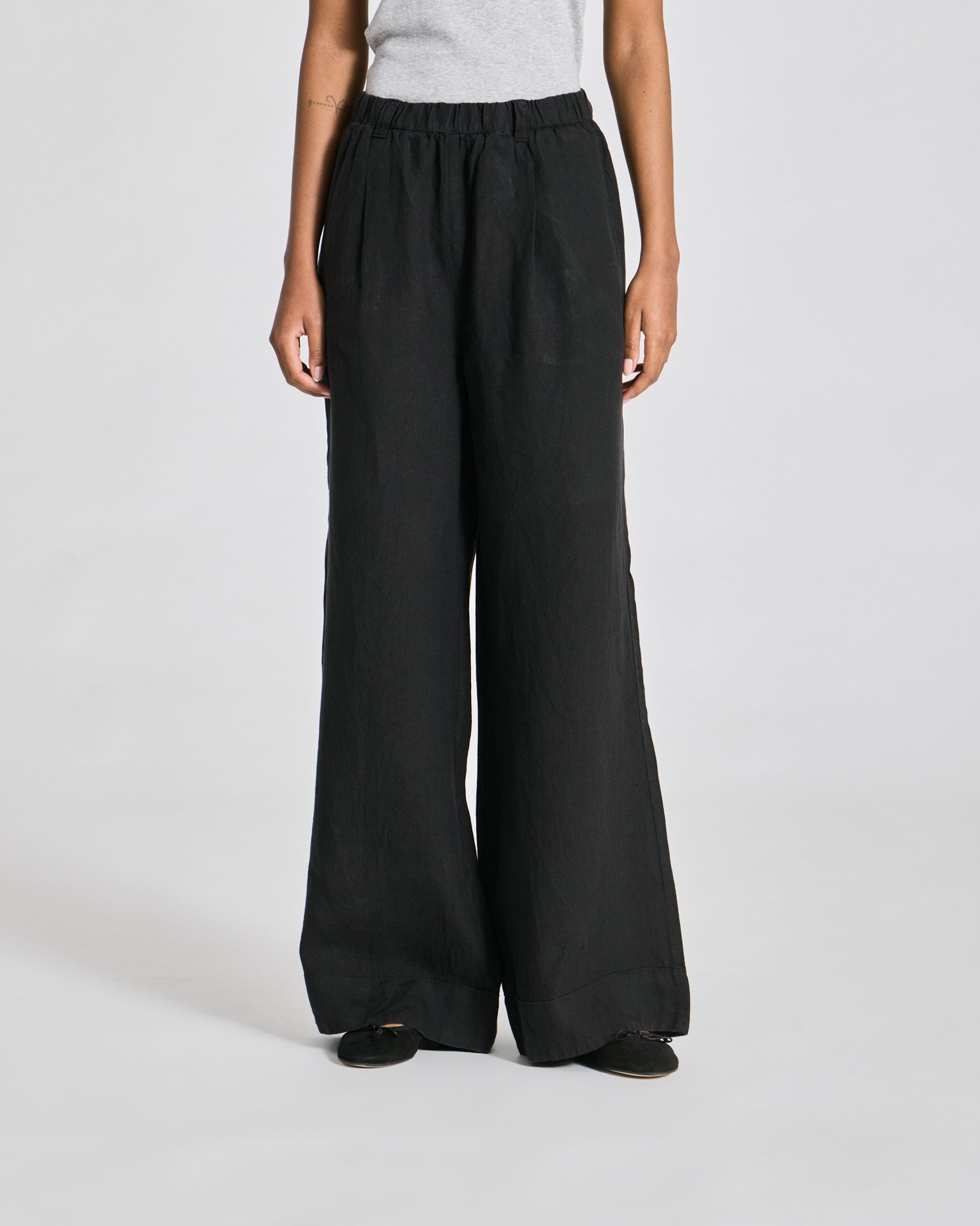 GAI+LISVA Leonora Linen Loose Pants GOTS Trousers & Shorts 650 Black
