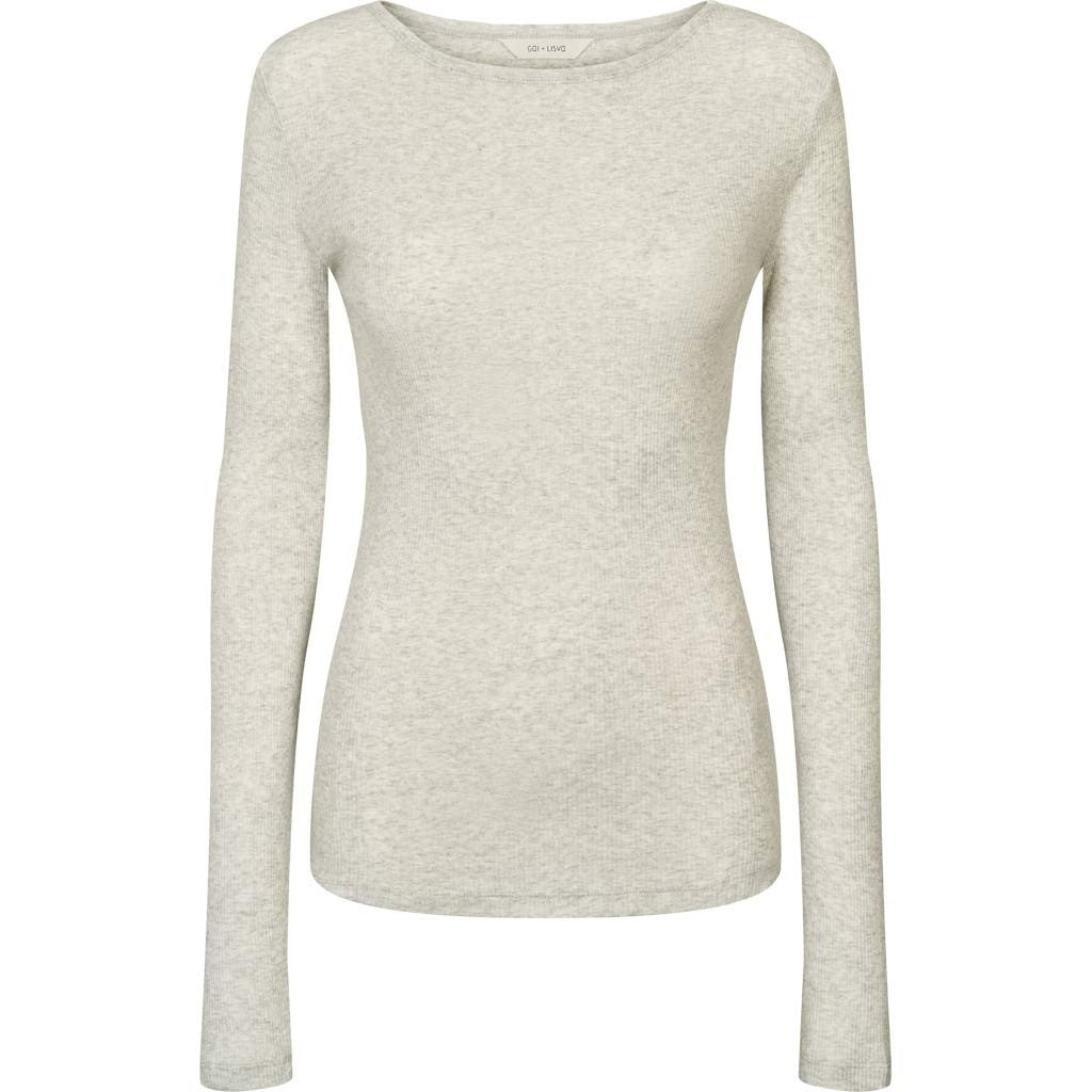 GAI+LISVA Lise Cotton Top Tops & T-shirts 601 Light Grey Melange