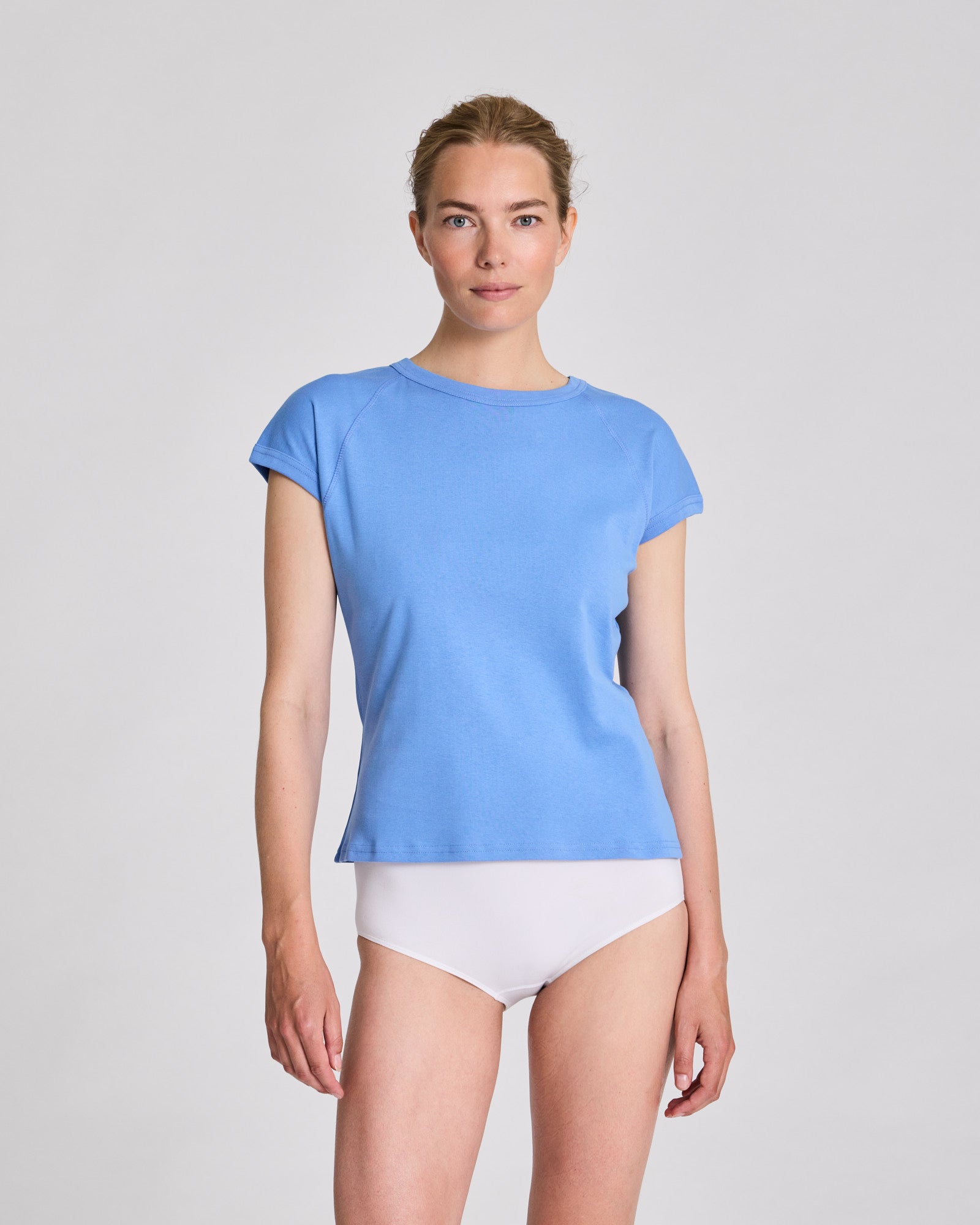 GAI+LISVA Malou S/S Cotton 1x1 Rib Tee Tops & T-shirts 790 Azurine Blue