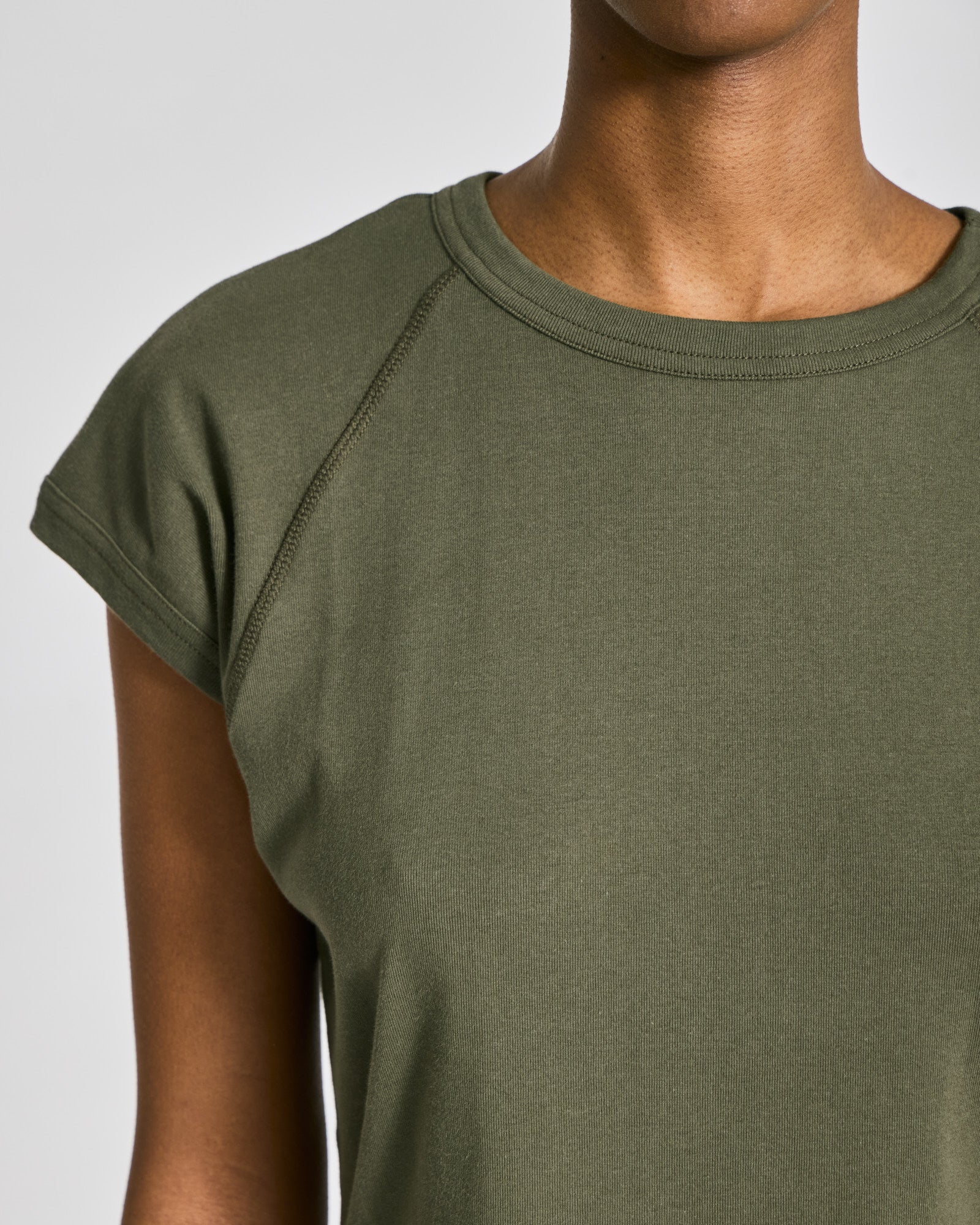 GAI+LISVA Malou S/S Cotton 1x1 Rib Tee GOTS Tops & T-shirts 170 Olive Night