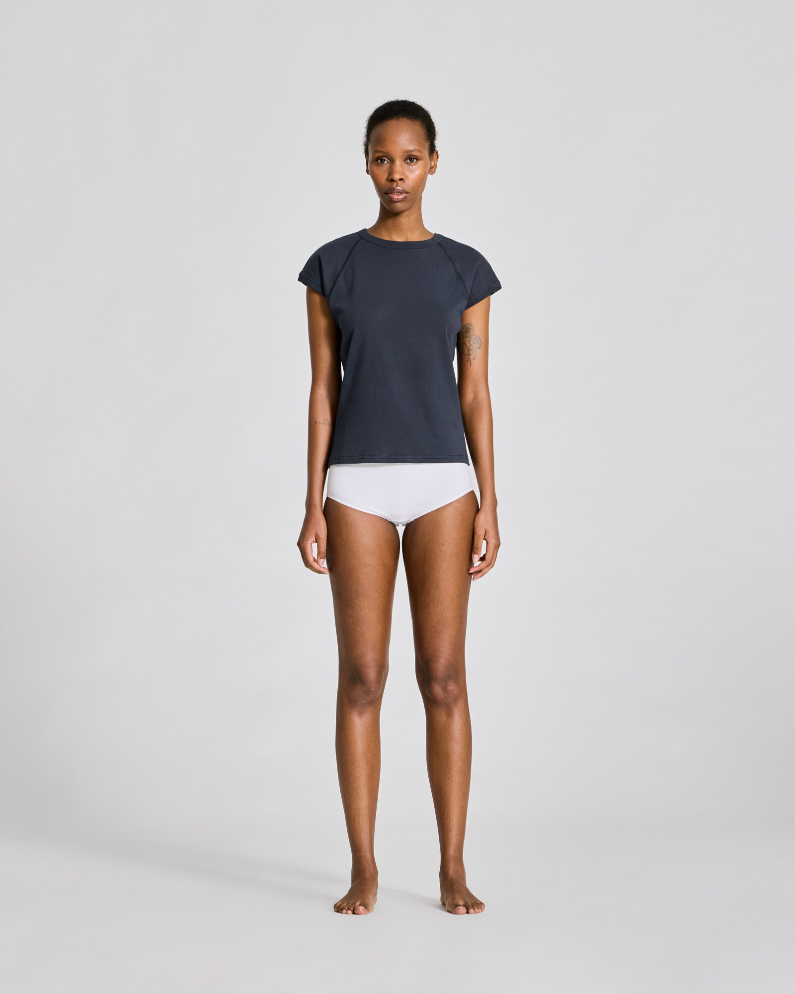 GAI+LISVA Malou S/S Cotton 1x1 Rib Tee GOTS Tops & T-shirts 973 Polar Night