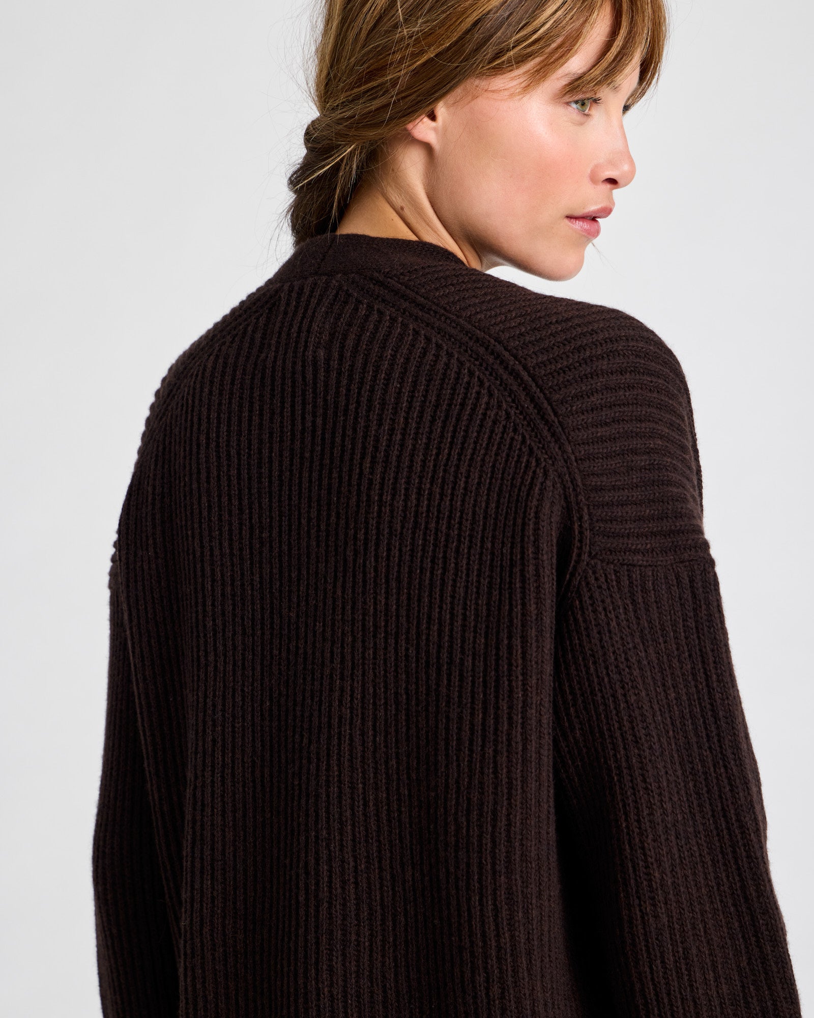 GAI+LISVA Mette Cardigan Lambswool Knit GOTS Lambswool l Knitwear 681 Mulch