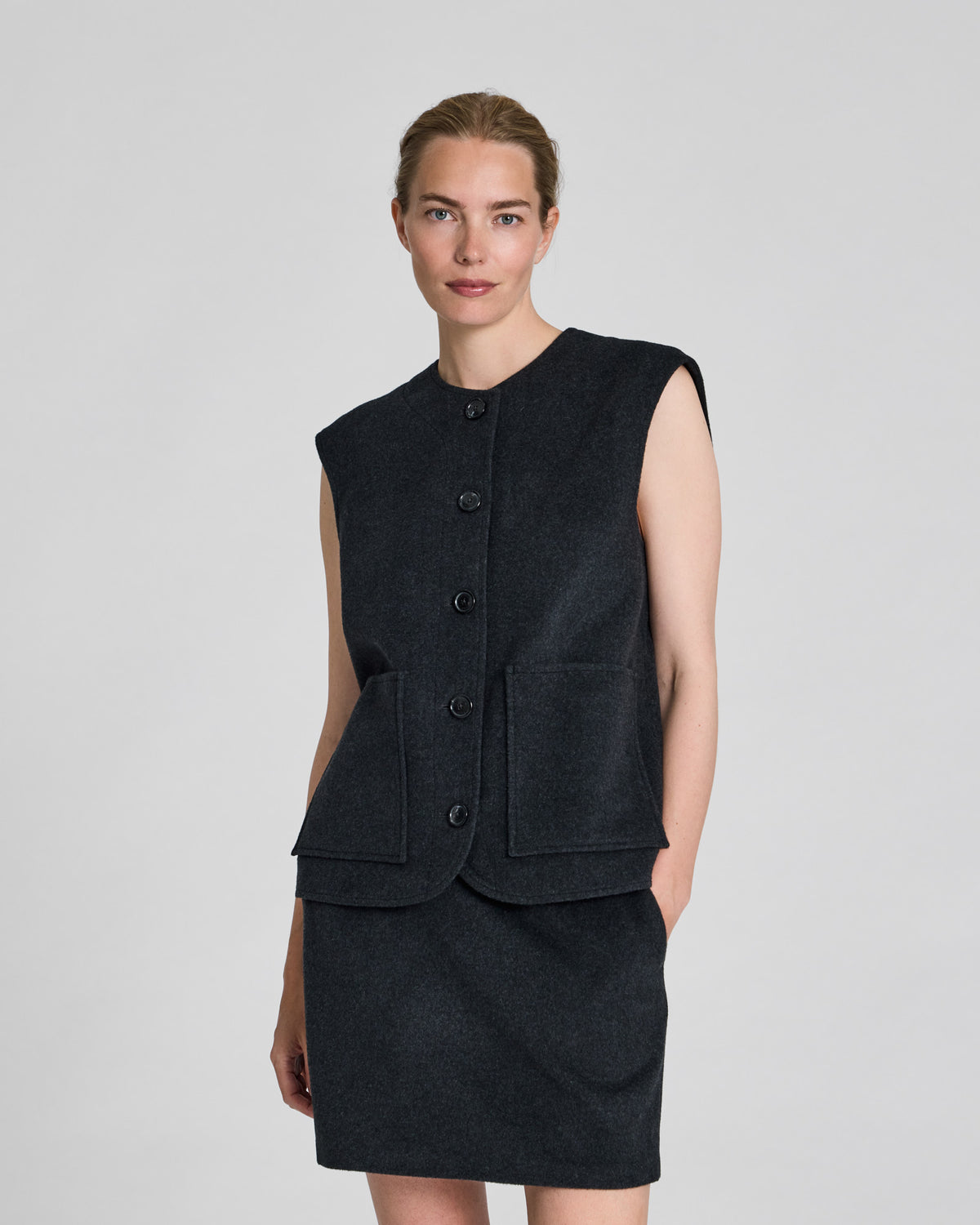 GAI+LISVA Naomi Wool Vest Outerwear 766 Koks Melangé