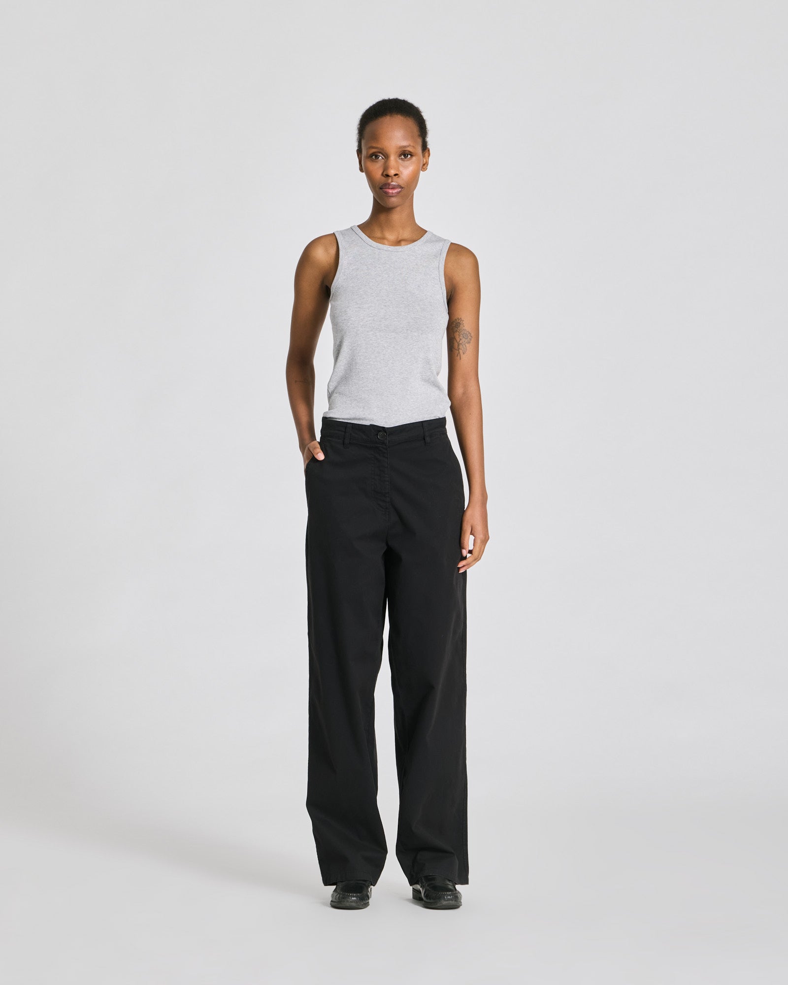GAI+LISVA Natalie Cotton Stretched Twill Pants Trousers & Shorts 650 Black
