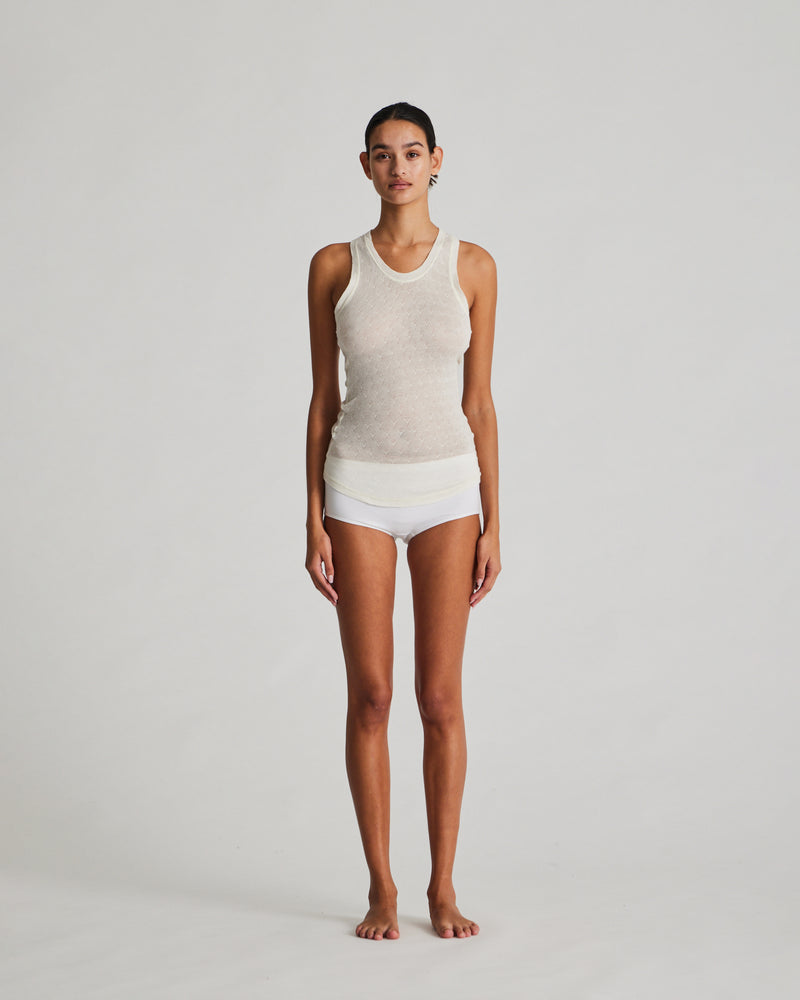 GAI+LISVA Nellie Silk Top Top 150 Off White