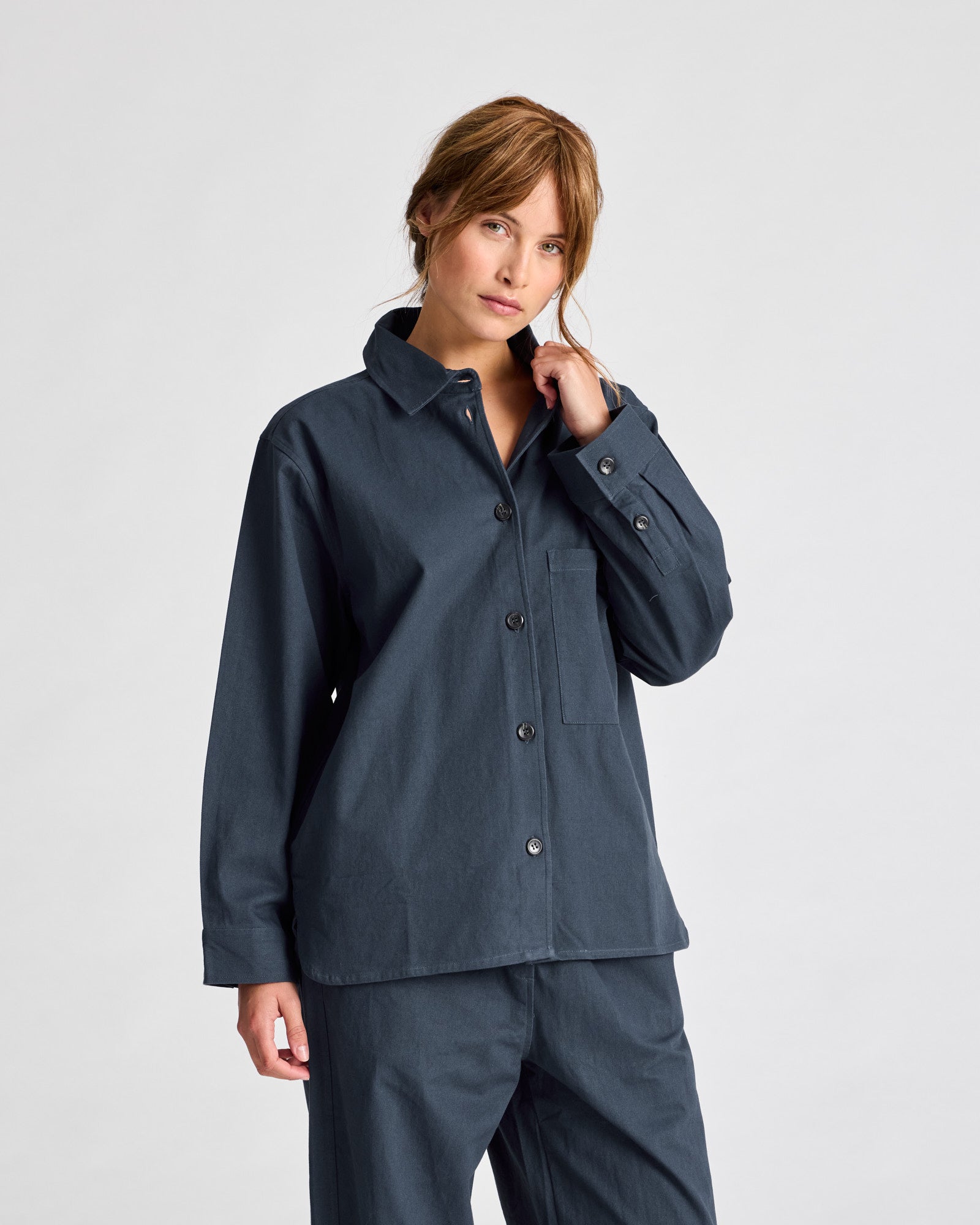 GAI+LISVA Sussie Hemd aus Twill GOTS 243975 - Schwarz Shirt 472 Denim Blue