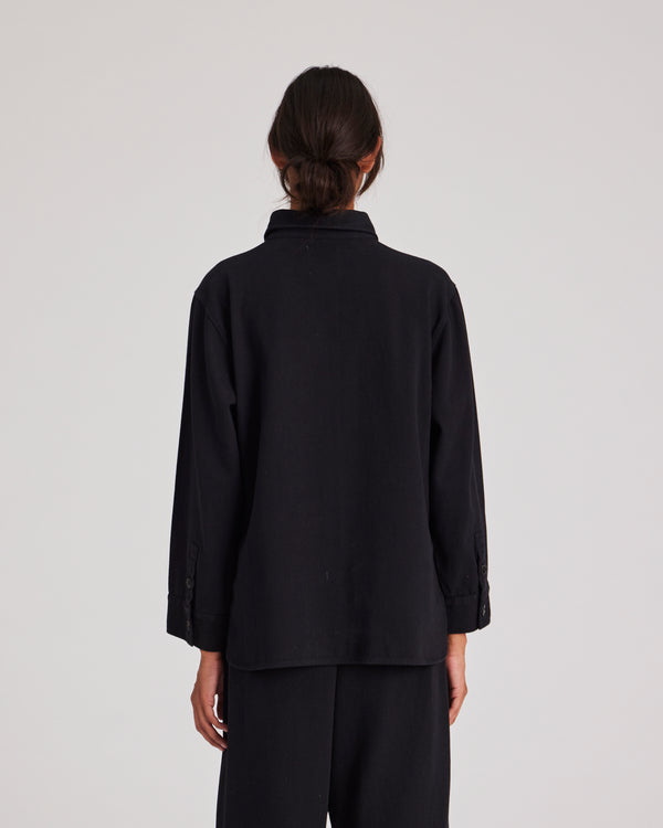 GAI+LISVA Sussie Hemd aus Twill GOTS 243975 - Schwarz Shirt 650 Black