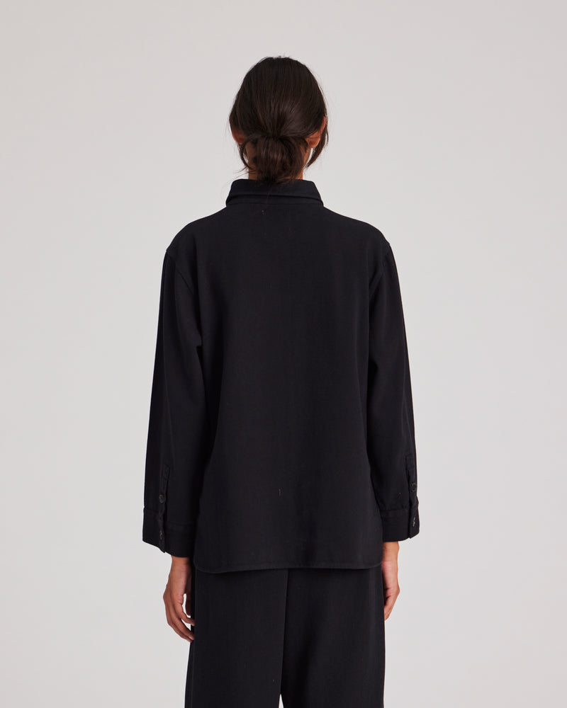 GAI+LISVA Sussie Hemd aus Twill GOTS 243975 - Schwarz Shirt 650 Black