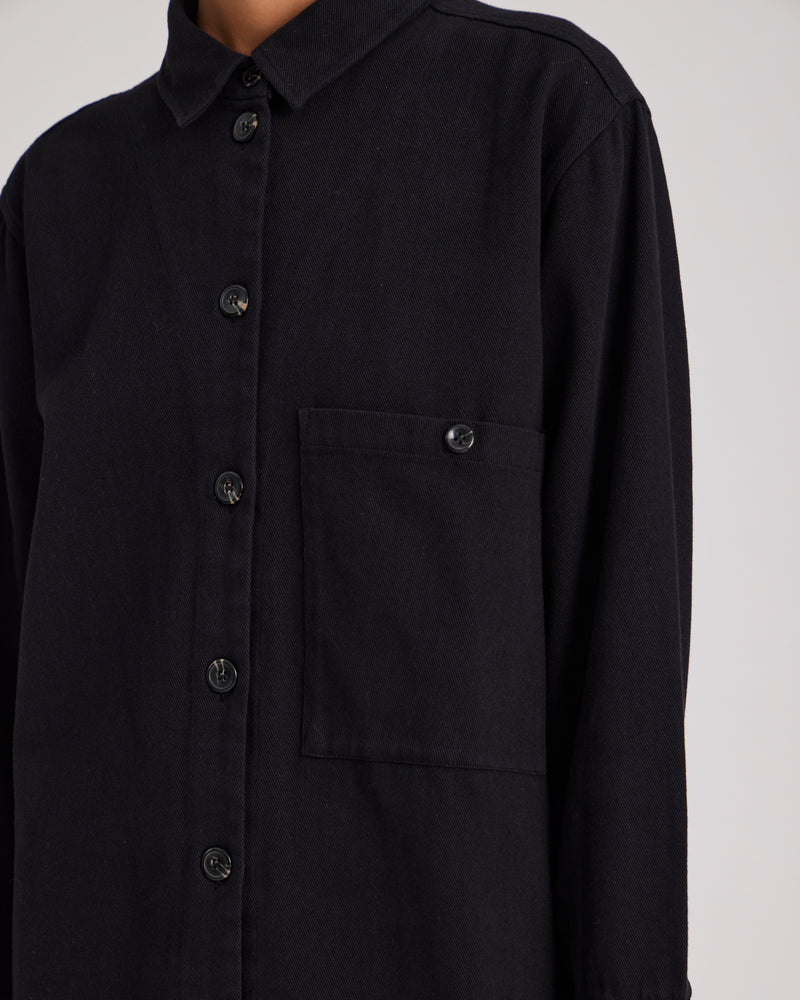 GAI+LISVA Sussie Hemd aus Twill GOTS 243975 - Schwarz Shirt 650 Black