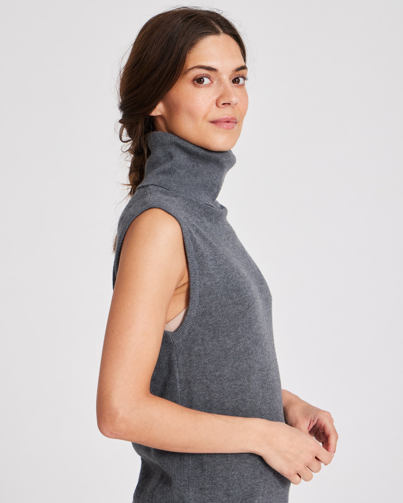 GAI+LISVA Tanja Knit Top GOTS 243975 Knit 605 Dark Grey