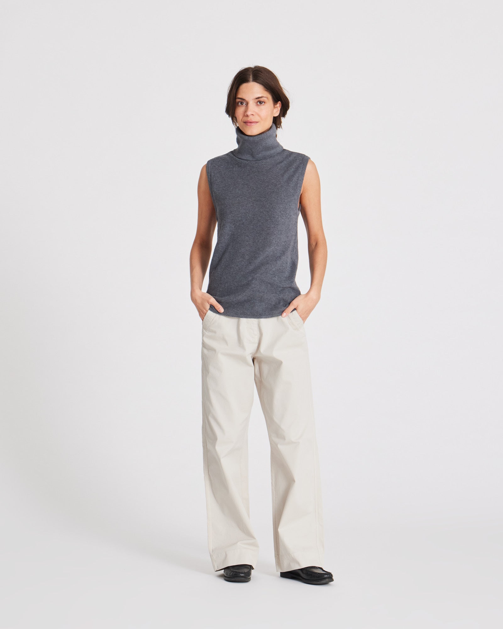 GAI+LISVA Tanja Knit Top GOTS 243975 Knit 605 Dark Grey