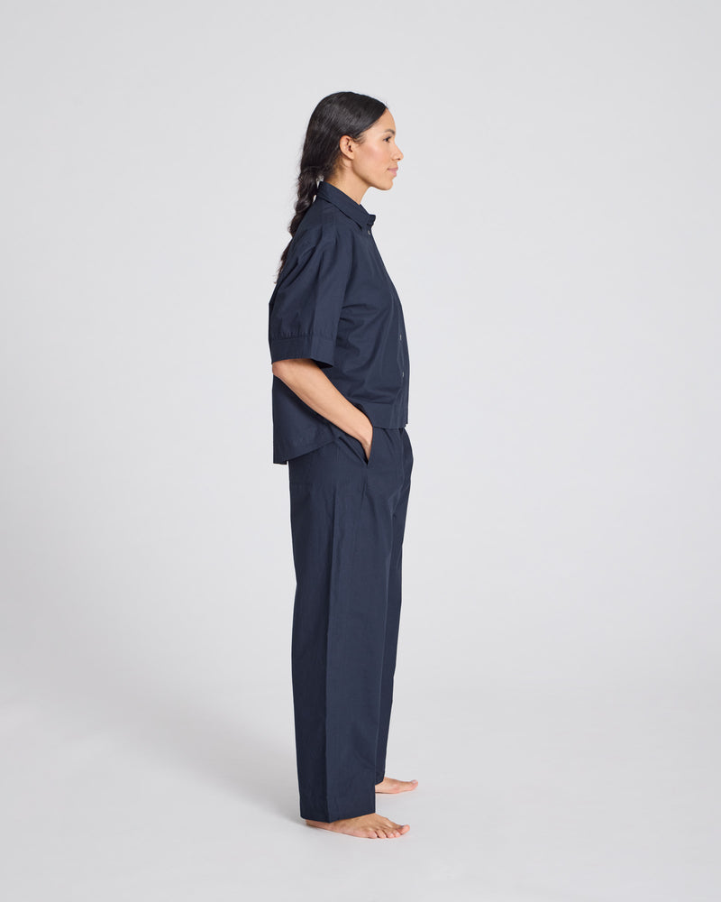 GAI+LISVA Thilde Pant Poplin GOTS 243975 Pants & Shorts 181 Midnight Blue