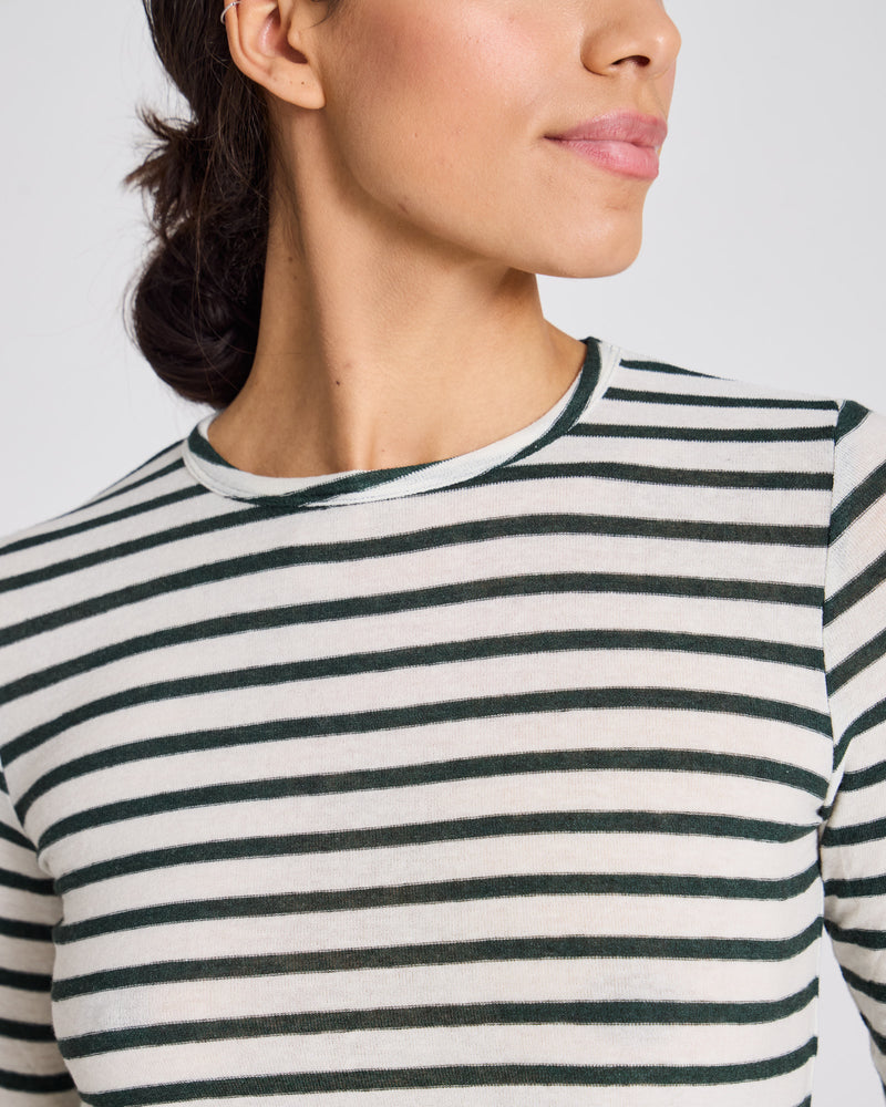 GAI+LISVA Thyra Wool Top Top 199 Reverse Dark Olive Stripe