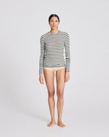GAI+LISVA Thyra Wool Top Top 199 Reverse Dark Olive Stripe