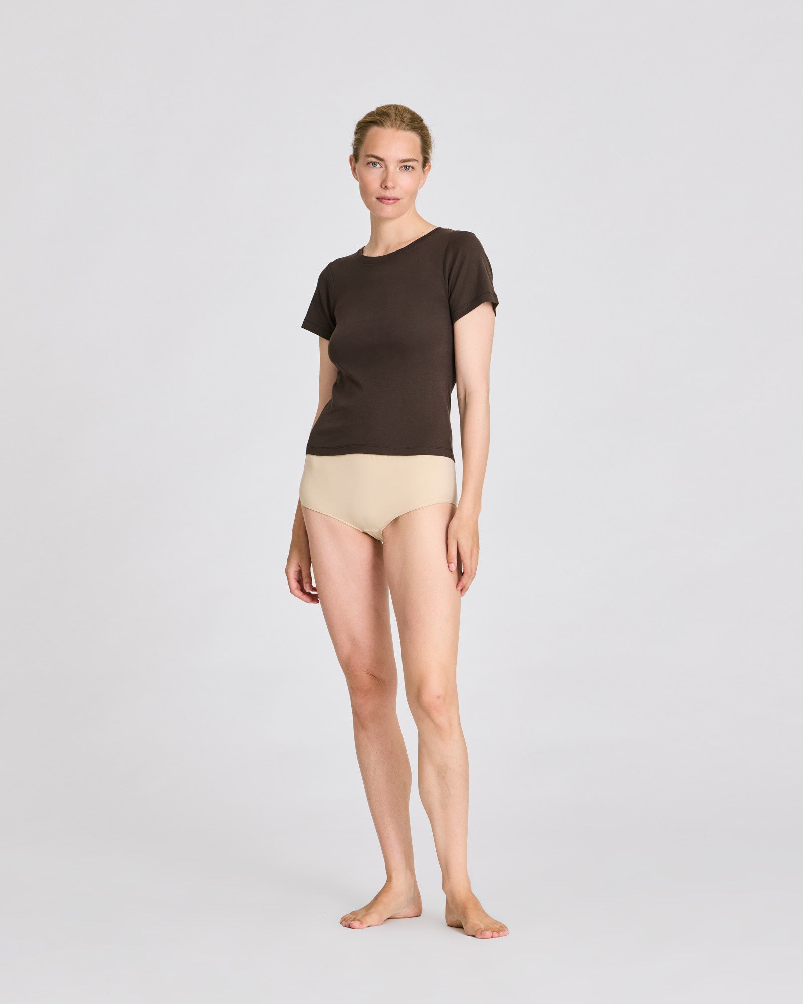 GAI+LISVA Trille Cotton Top 1x1 Rib Tee Tops & T-shirts 681 Mulch
