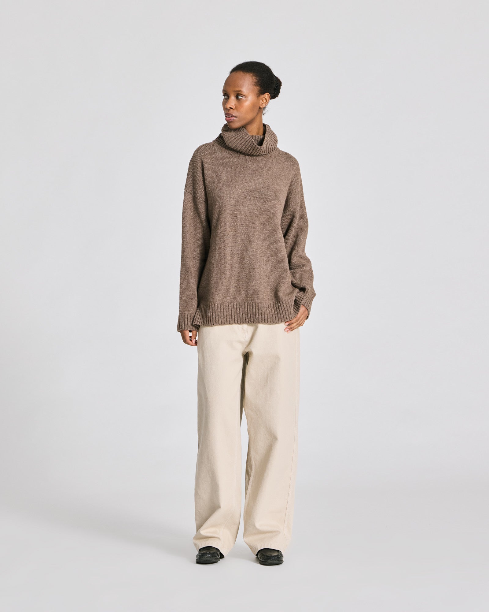 GAI+LISVA Vera Lambswool Jumper GOTS Lambswool l Knitwear 756 Mole Melangé