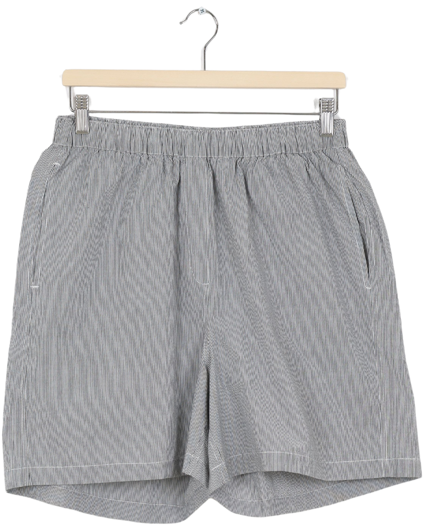 Secondhand Caroline Shorts Poplin - Dark Grey/Ecru Stripe