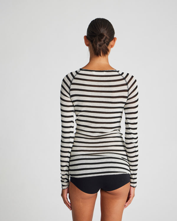 GAI+LISVA Amalie Sailor Wool Top Top 962 Ecru / Black Sailor Stripe