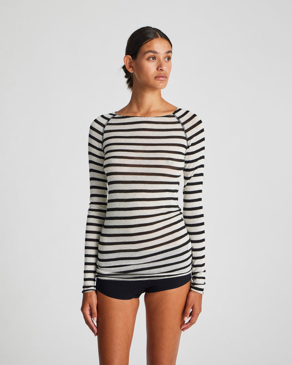 GAI+LISVA Amalie Sailor Wool Top Top 962 Ecru / Black Sailor Stripe