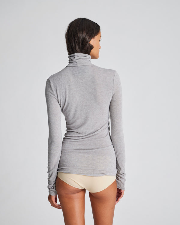 GAI+LISVA Anna Wool Turtleneck Top 601 Light Grey Melange