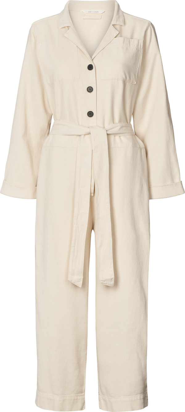 GAI+LISVA Lotus Cotton Jumpsuit GOTS 243975 Pants & Shorts 151 Ecru