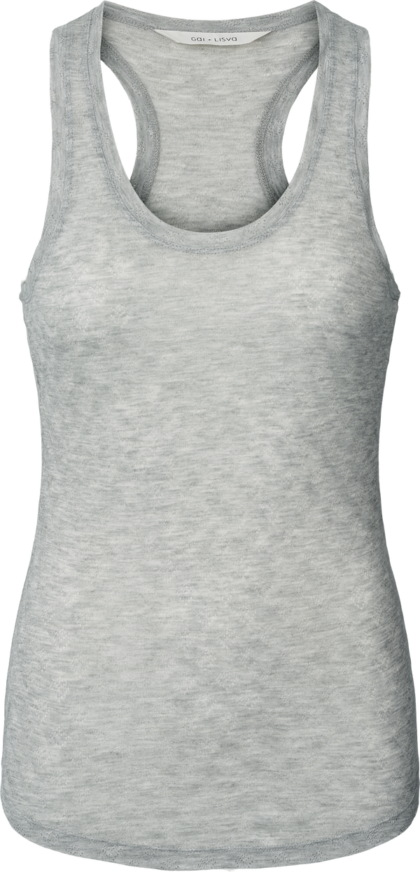 GAI+LISVA Nellie Silk Top Top 601 Light Grey Melange