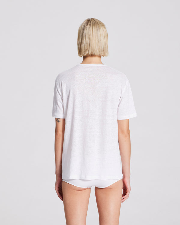 GAI+LISVA Nynne Leinen T-Shirt Top 100 White