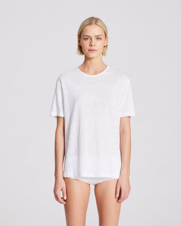 GAI+LISVA Nynne Leinen T-Shirt Top 100 White